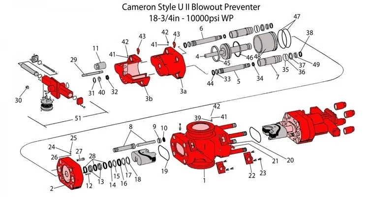 API 16A Oilfield Double RAM Manual Bop Blowout Preventer